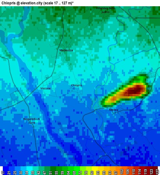 Chiopris elevation map