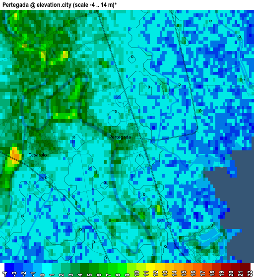 Pertegada elevation map