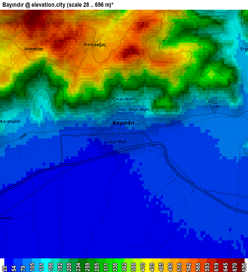 Bayındır elevation map