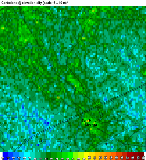 Corbolone elevation map