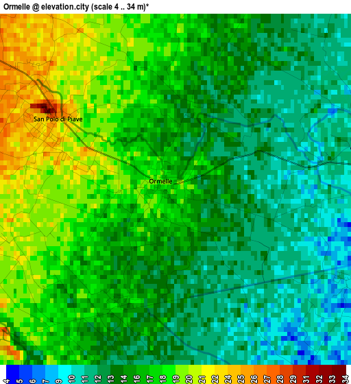 Ormelle elevation map