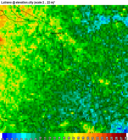 Lutrano elevation map