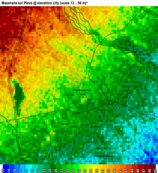 Maserada sul Piave elevation map