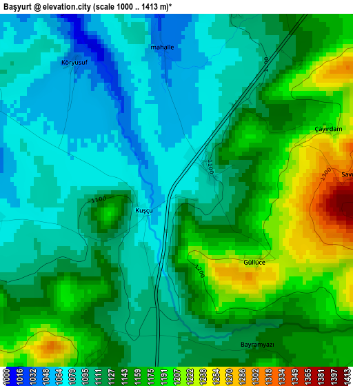 Başyurt elevation map