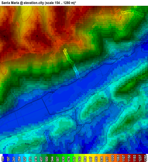 Santa Maria elevation map