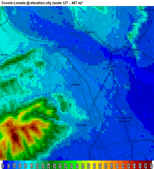 Covolo-Levada elevation map