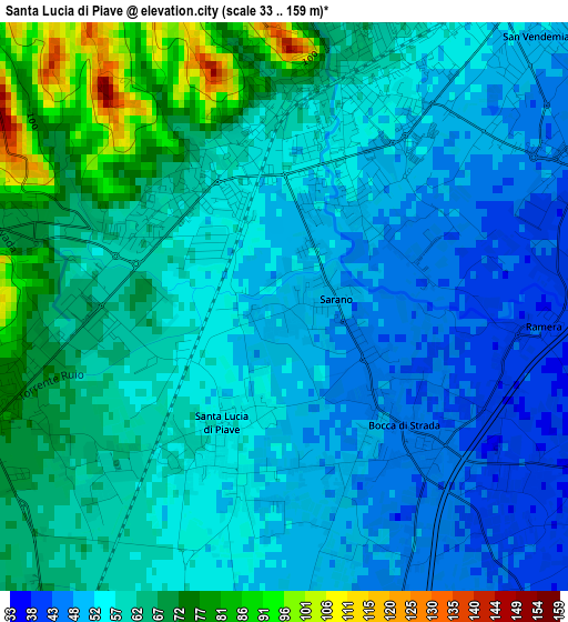 Santa Lucia di Piave elevation map