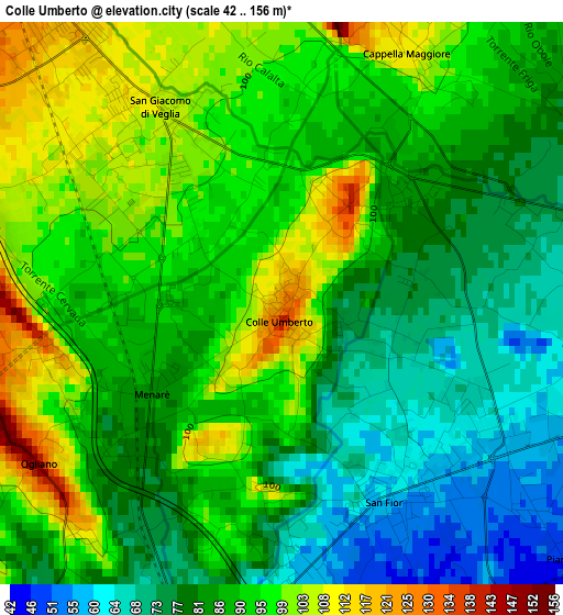 Colle Umberto elevation map
