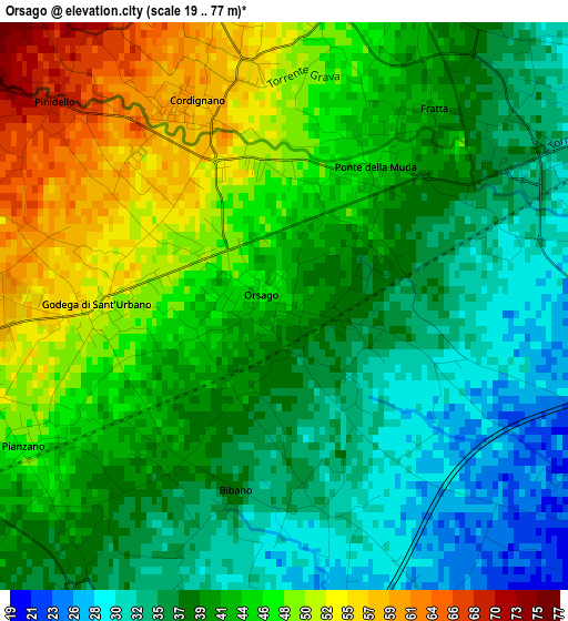 Orsago elevation map