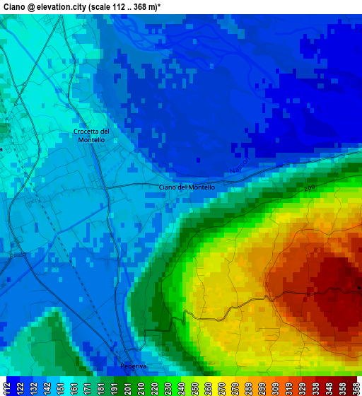 Ciano elevation map