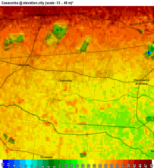 Casacorba elevation map