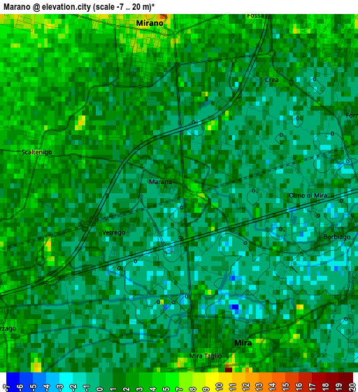 Marano elevation map