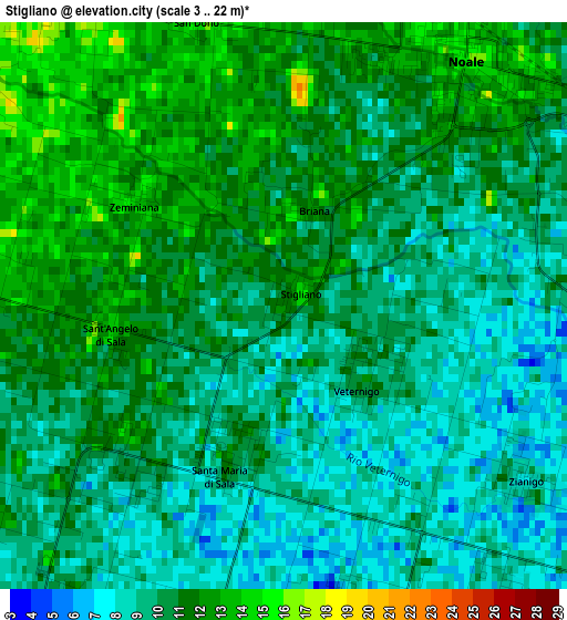 Stigliano elevation map