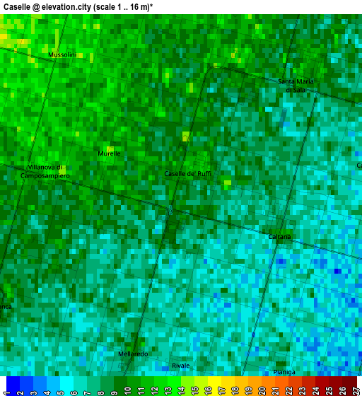 Caselle elevation map