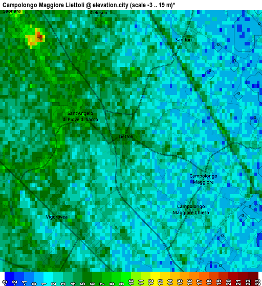 Campolongo Maggiore Liettoli elevation map