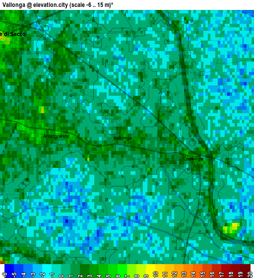 Vallonga elevation map