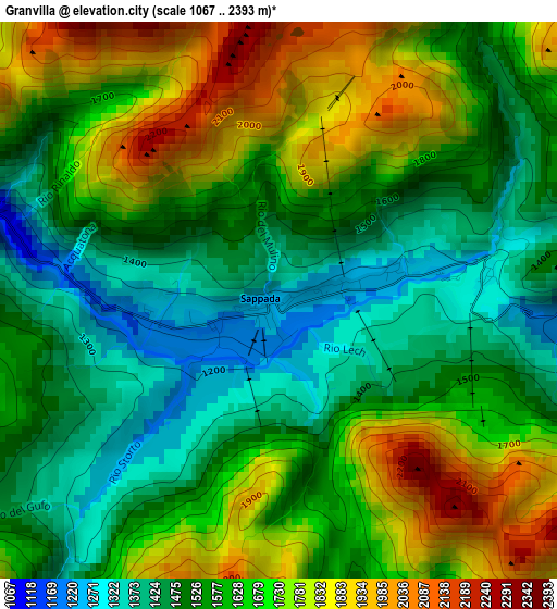 Granvilla elevation map