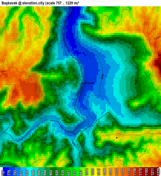 Başkavak elevation map