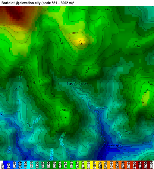 Bortolot elevation map