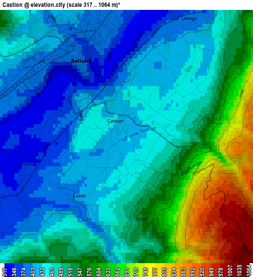 Castion elevation map