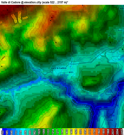 Valle di Cadore elevation map