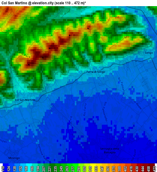 Col San Martino elevation map