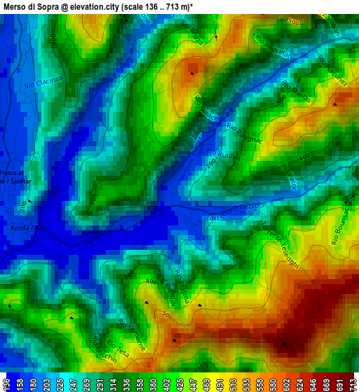 Merso di Sopra elevation map