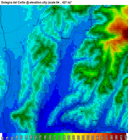 Dolegna del Collio elevation map