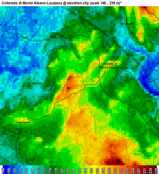 Colloredo di Monte Albano-Lauzzana elevation map