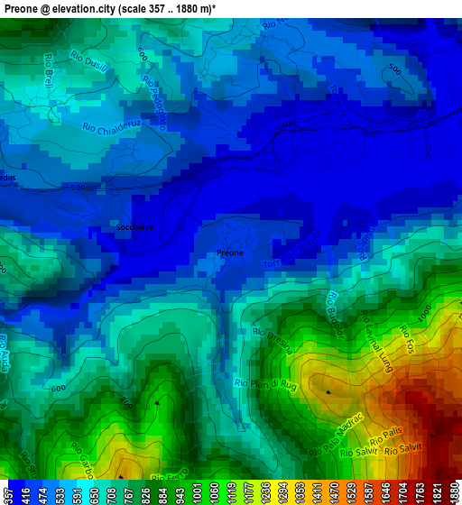 Preone elevation map