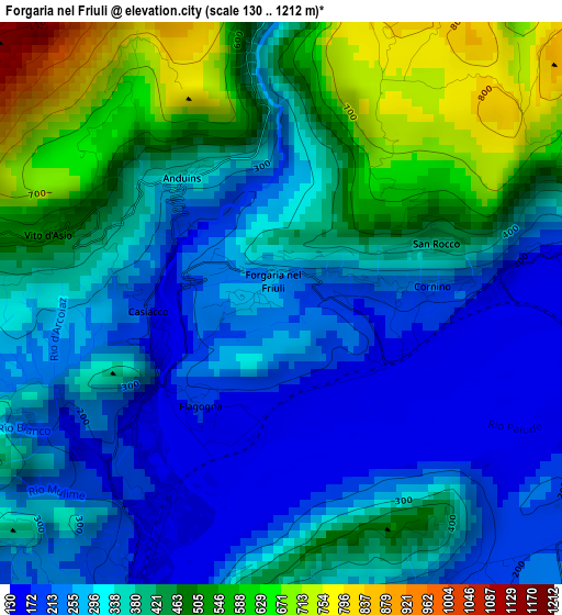 Forgaria nel Friuli elevation map