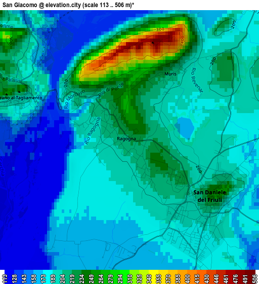 San Giacomo elevation map