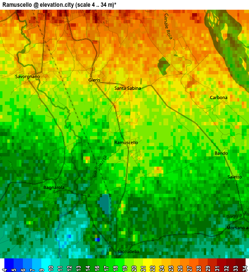 Ramuscello elevation map