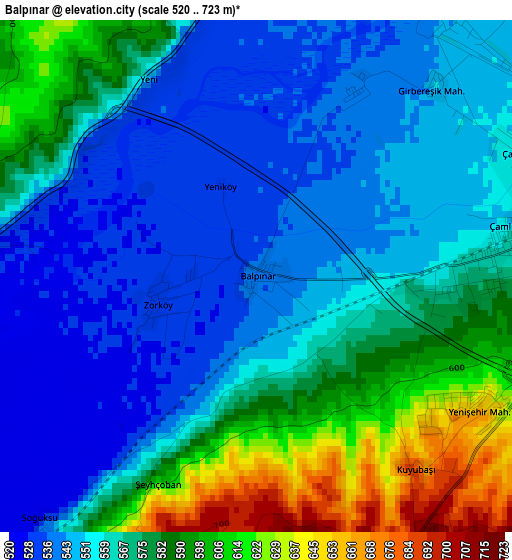 Balpınar elevation map