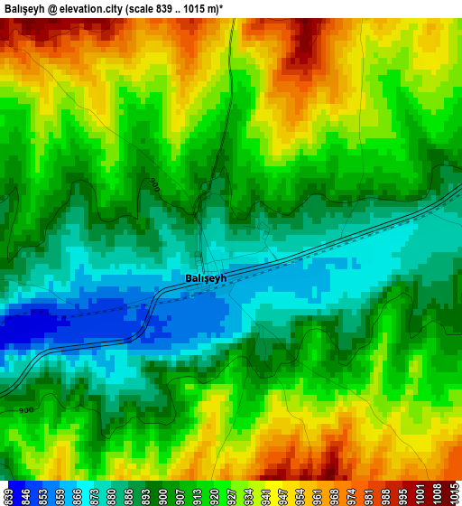 Balışeyh elevation map