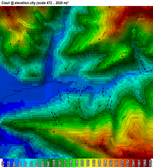 Claut elevation map