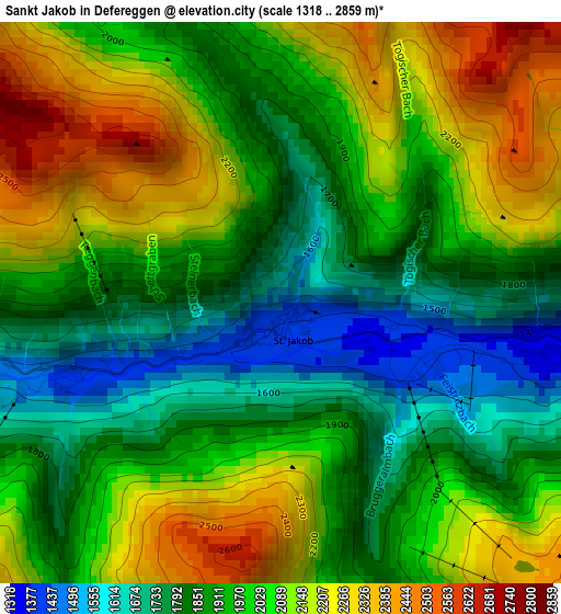 Sankt Jakob in Defereggen elevation map