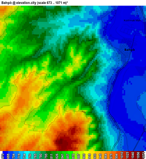 Bahşılı elevation map