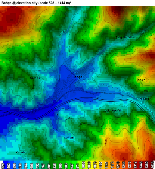 Bahçe elevation map