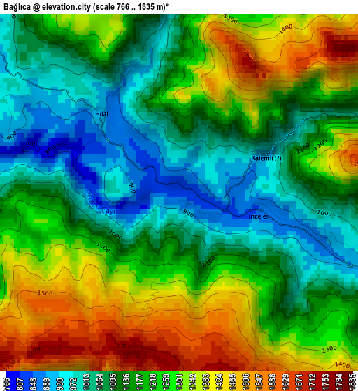 Bağlıca elevation map