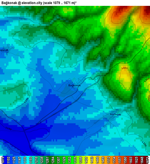 Bağkonak elevation map