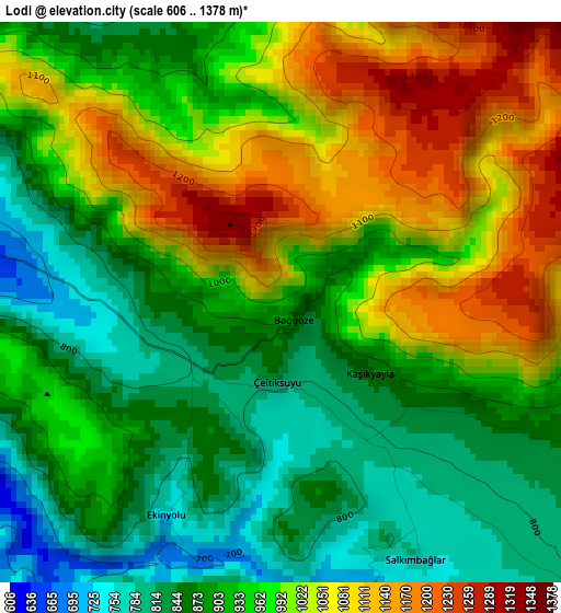 Lodi elevation map