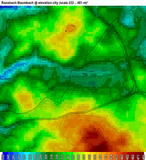 Ransbach-Baumbach elevation map