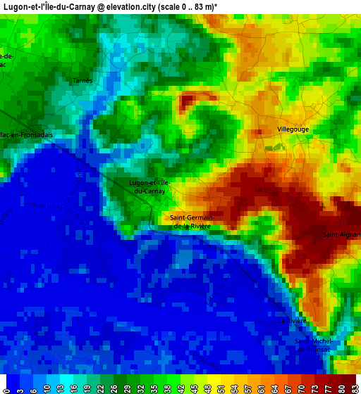 Lugon-et-l'Île-du-Carnay elevation map