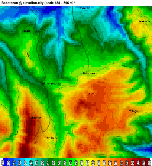 Babatorun elevation map