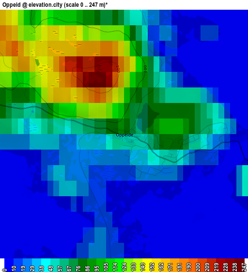 Oppeid elevation map