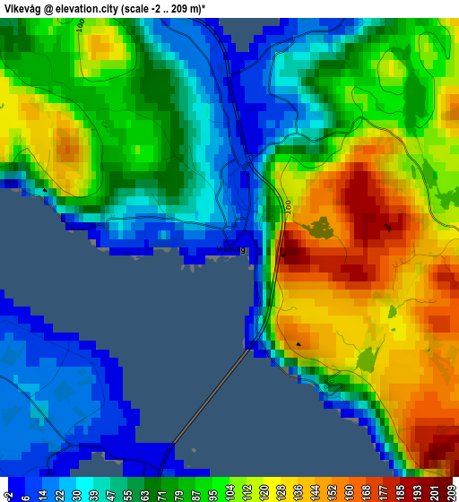 Vikevåg elevation map