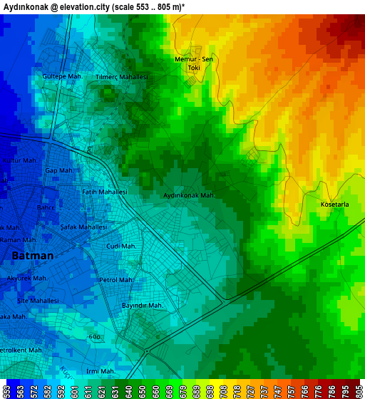 Aydınkonak elevation map