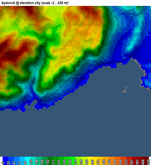 Aydıncık elevation map