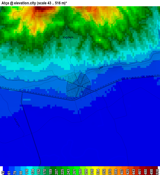 Atça elevation map